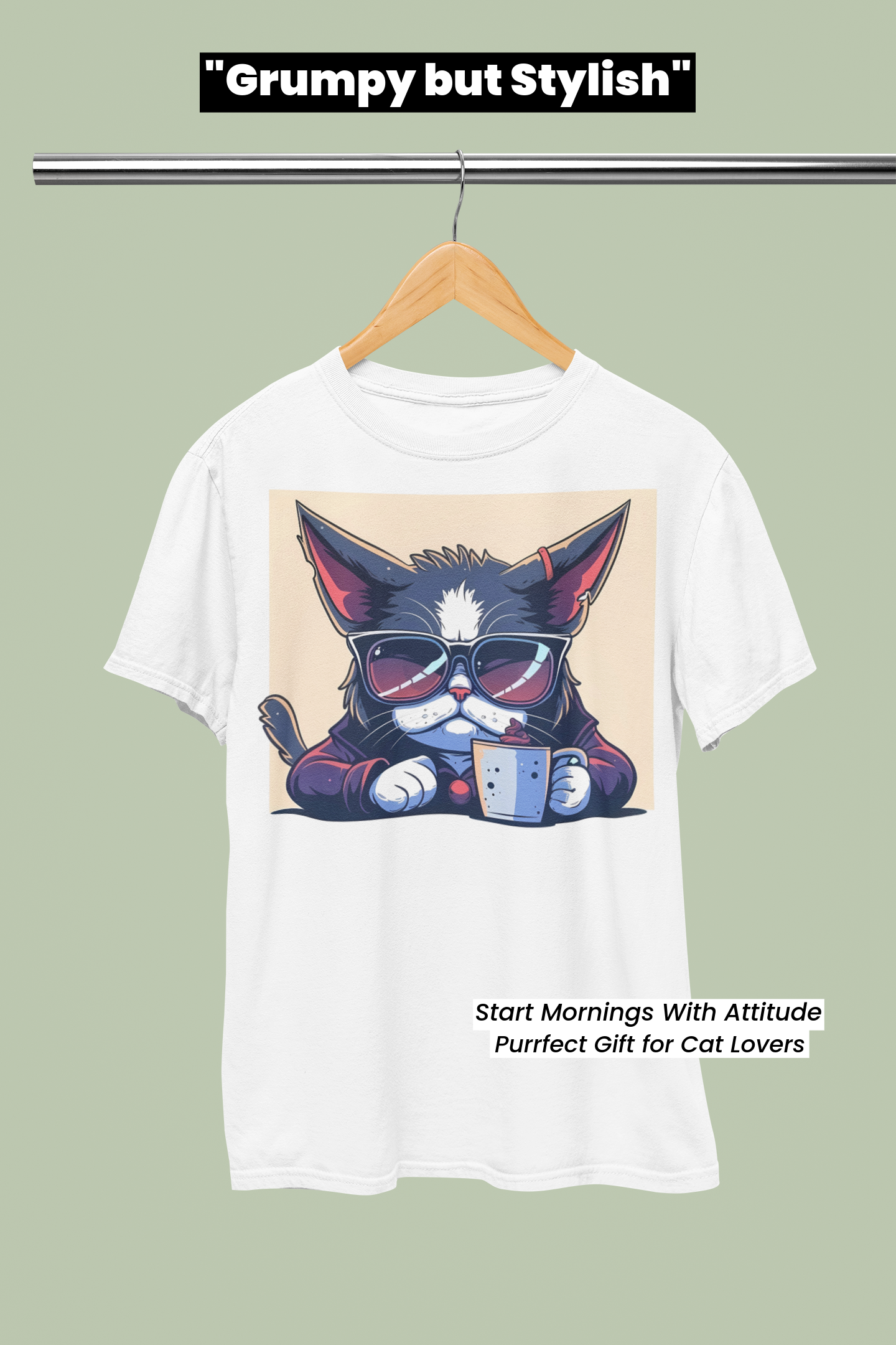 Grumpy Cat T-Shirt | Funny Retro Unisex Tee for Cat Lovers