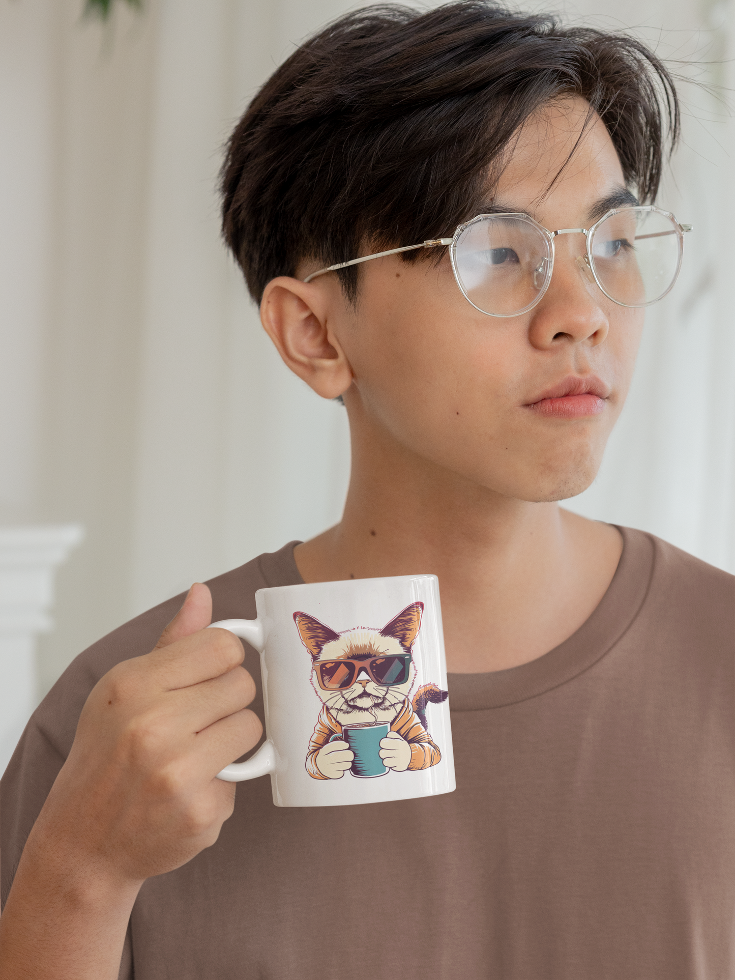 Grumpy Cat Coffee Mug | Funny Retro Coffee Cup Gift for Cat Lovers ☕