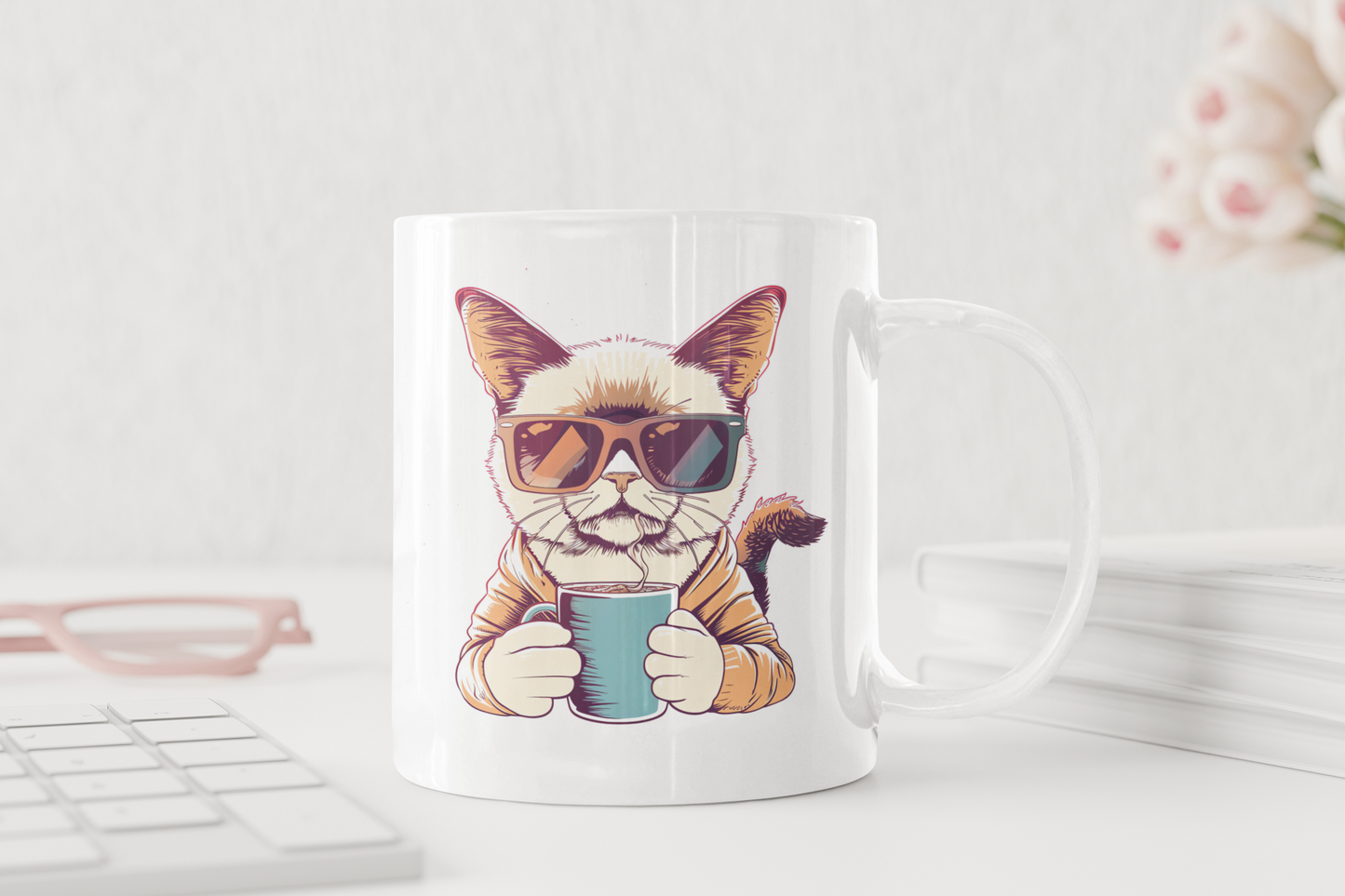 Grumpy Cat Coffee Mug | Funny Retro Coffee Cup Gift for Cat Lovers ☕